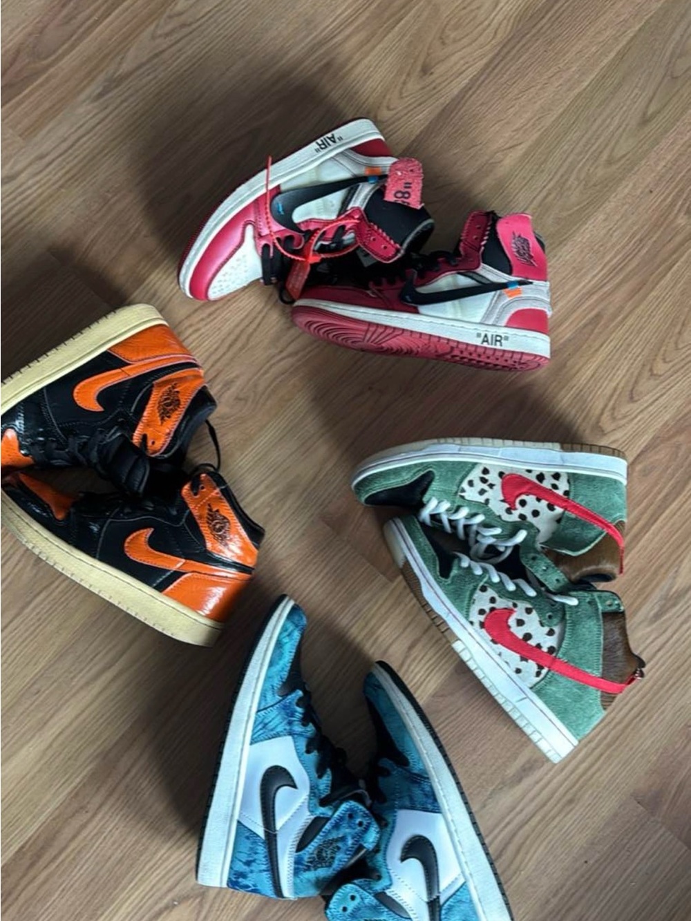 Kids High-Top Athletic Sneakers in Pink, Orange, Green & Blue